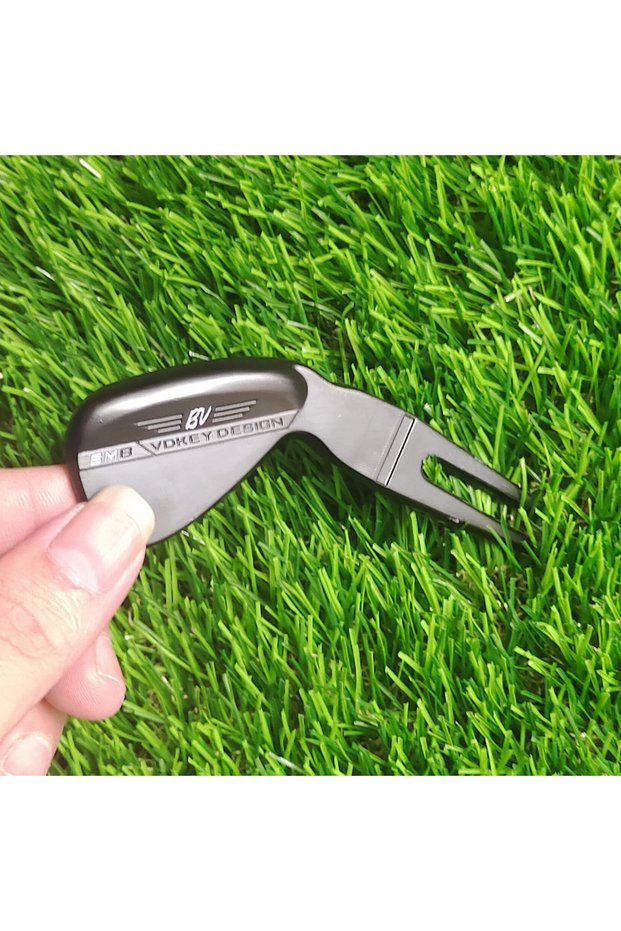 black Stainless Steel Golf Divot Repair Tool Club Shaped Pitch Fork Portable Golf Green Repair Acces