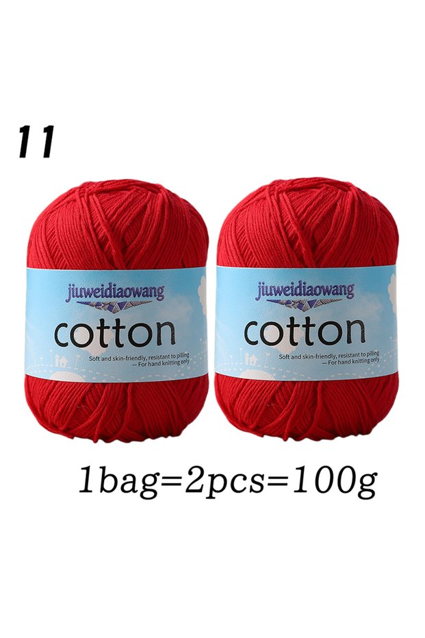 11 Medium-Fine Pure Cotton Yarn, Comfortable Knitting Yarn, High-End Quality, Suitable for All Seaso