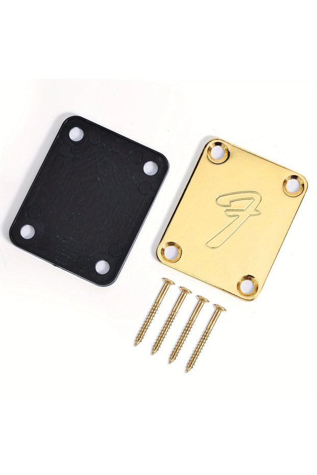 Golden Miwayer Vintage Guitar Neck Plate with Screws Electric Bass Back Plate Fits Most Guitars Silv