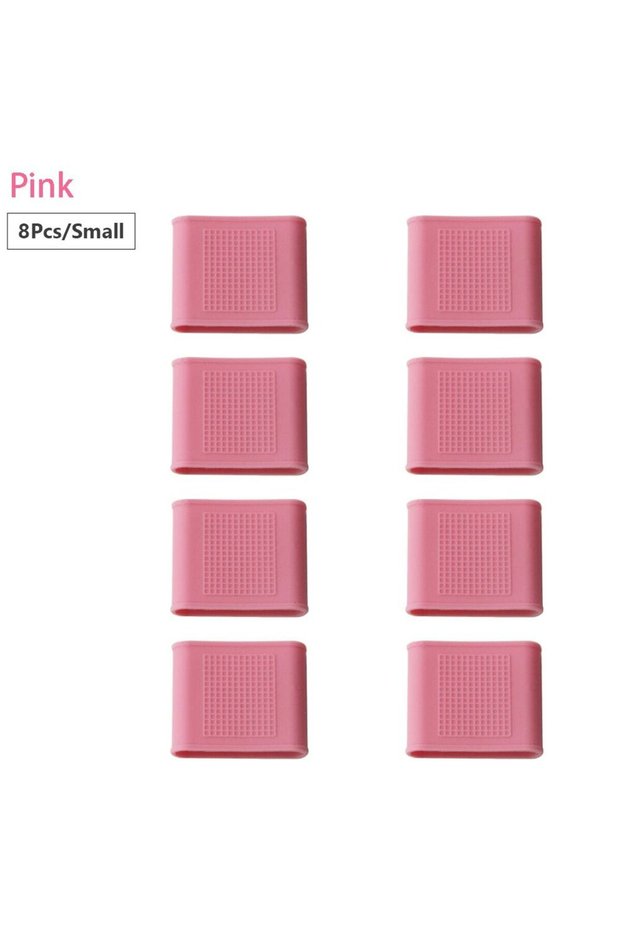 Pink-S 8PCS Silicone Golf Finger Sleeves Non-Slip Sports Finger Band Wear-Resistant Hand Protector S