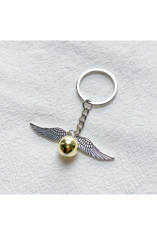2 Q Silver Retro Gold Color Snitch Key Chains Hogwarts Magic Academy Harry Potter The Deathly H