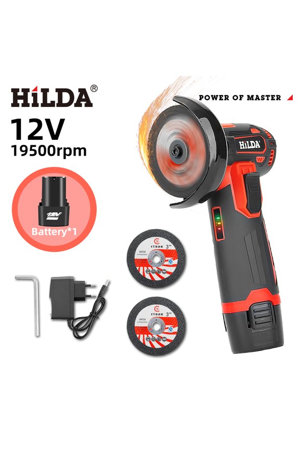 12v Red 12v Mini Angle Grinder Car Repair Brush Motor Rechargeable For Cutting Diamond C