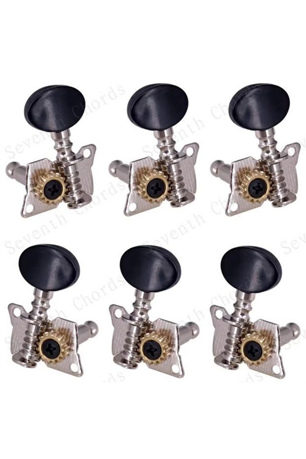 Black 3R3L Wooden Folk Acoustic Guitar Tuning Pegs Knob Twist Upwinding Chord Alignment Axis Open Si