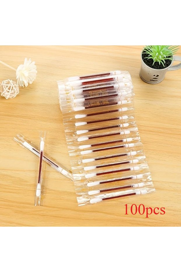 100pcs 50/100pcs Disposable Alcohol & Iodine Cotton Swabs Portable Cleaning Sticks for Daily Skin Ca