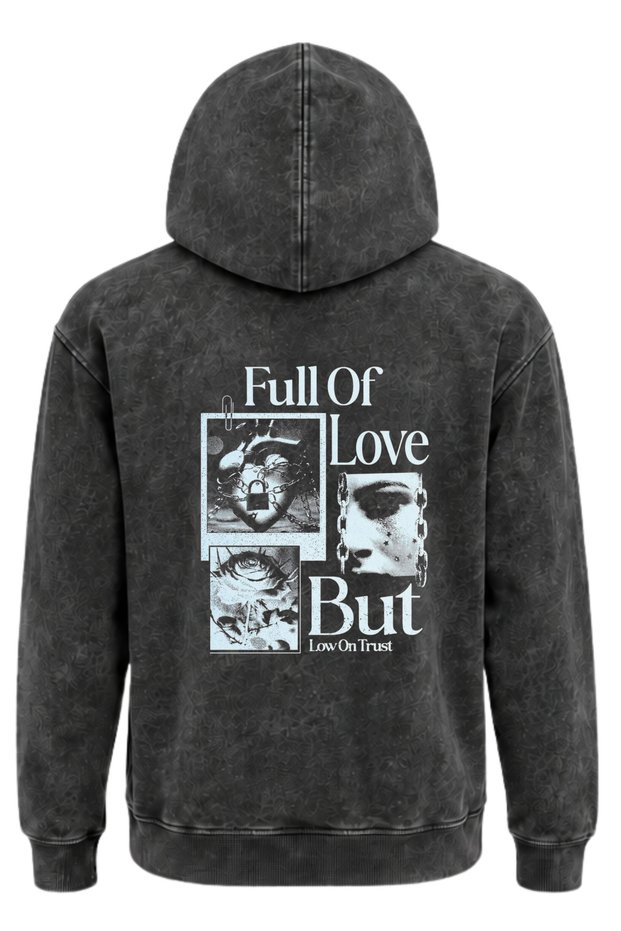 Yikamali Acidwash Tribal Gothic Printed 3-Yarn Thick Sweat Fleece