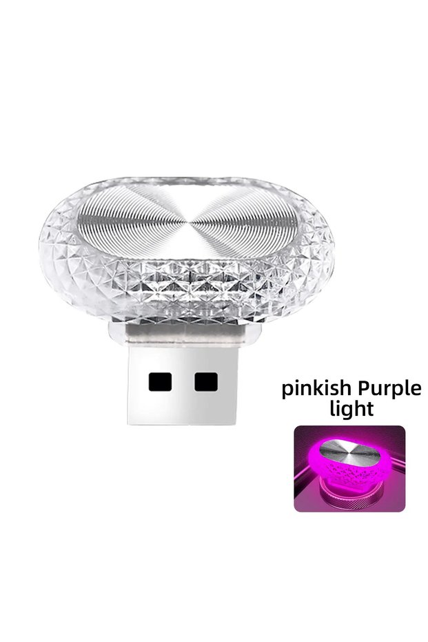 1PC Pink 1/2pcs Car Interior Light LED Ambient Light Mini USB Decoration Light Environment Light RGB