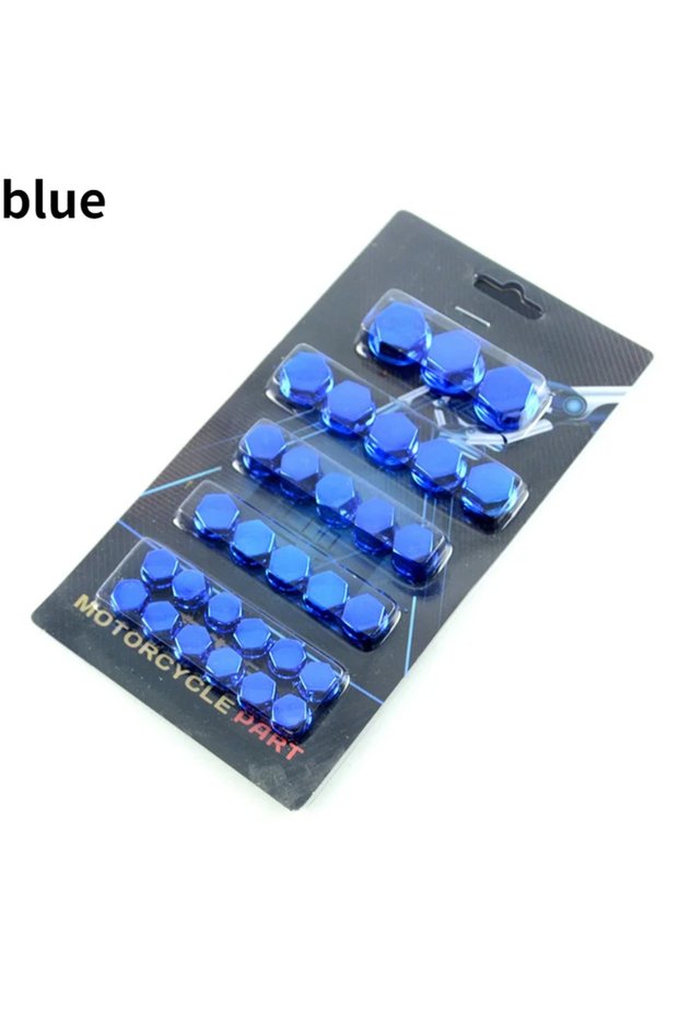 Blueone card 1 Pack 30Pcs/Lot Motorcycle Head Screw Nut Electroplated Cap Cover Decoration Accessori