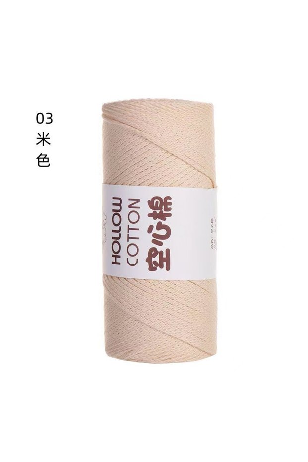 03 1PCS 2mm Hollow Cotton Yarn for Crochet Bags Macrame Cord DIY Craft Projects - 150g Roll Multiple
