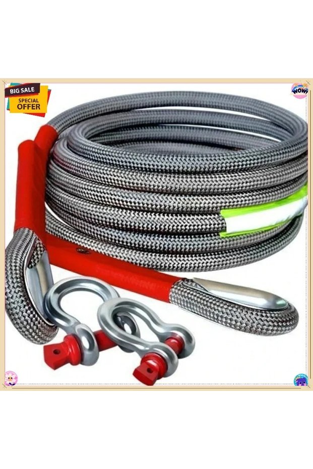 Heavy Duty Car Towing Rope 5m5T Ton Upgraded Anti-Wear Design Portable Off-Road Emergency Rescue Tra