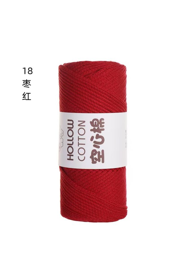 18 1PCS 2mm Hollow Cotton Yarn for Crochet Bags Macrame Cord DIY Craft Projects - 150g Roll Multiple