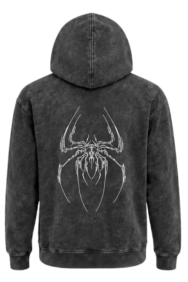 Yikamali Acidwash Tribal Gothic Printed 3-Yarn Thick Sweat Fleece