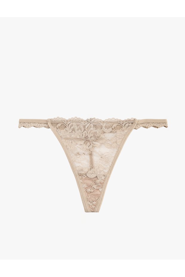 Çiçekli Dantelli String Külot