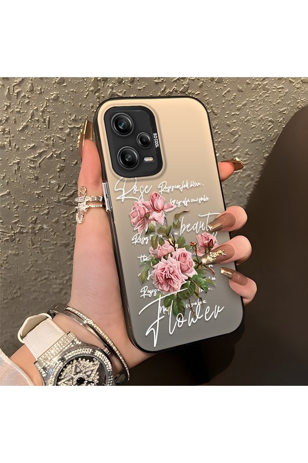 Redmi Note 12 Pro 5g Compatible Case with Rose and Lettering Design, Protective, for Daily Use.