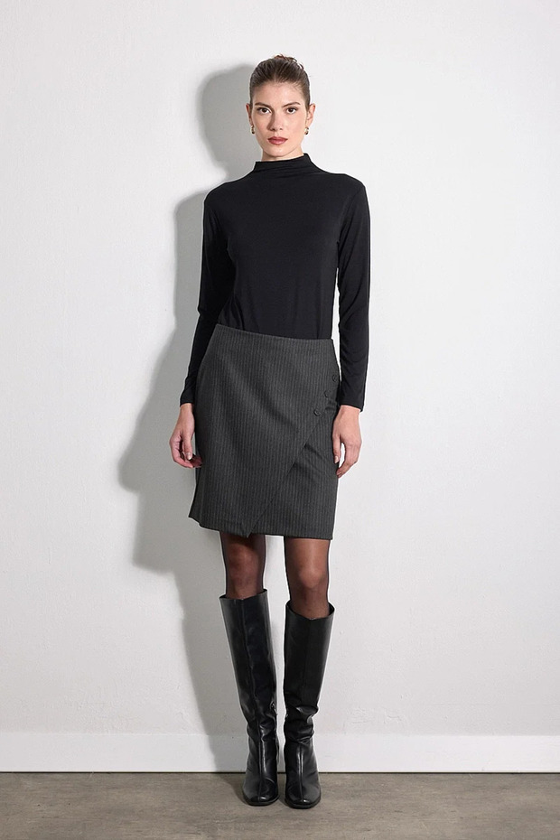 Anvelop Cut Mini Skirt - Anthracite