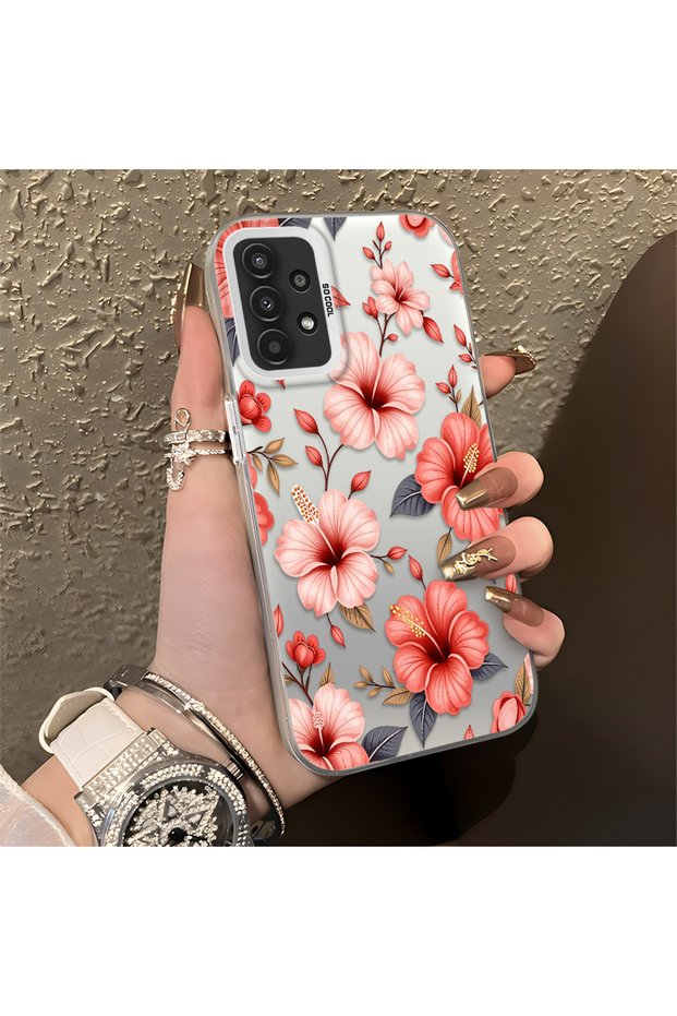Samsung Galaxy A13 4G/5G Compatible Protective Case with a Large Floral Print, Offering Impact Protection.