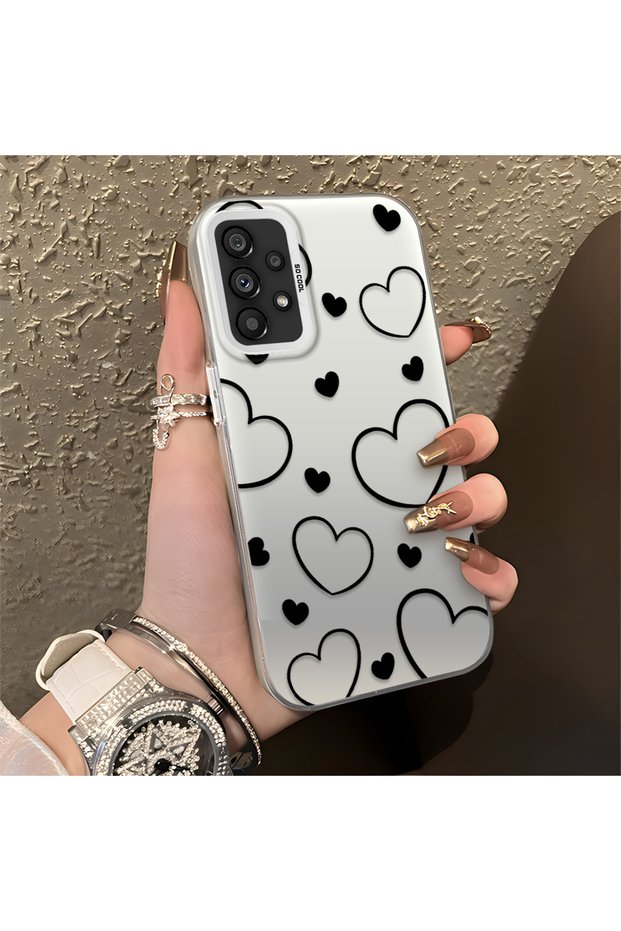 Black Striped Silicone Case Compatible with the Samsung Galaxy A73, Featuring a Simple and Stylish Design.