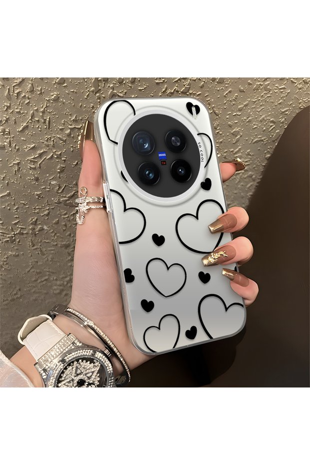 Black Striped Silicone Case Compatible with the Vivo X200 Pro, Featuring a Simple and Stylish Design.