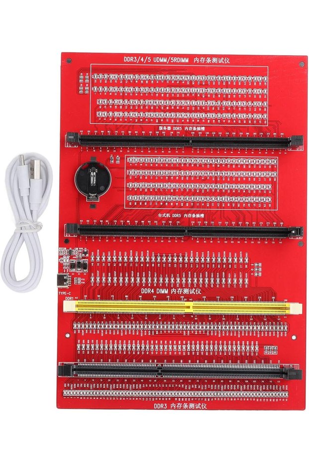 بطاقة اختبار ذاكرة الوصول العشوائي (RAM) DDR3 DDR4 DDR5 مع أضواء LED محمولة لأجهزة الكمبيوتر
