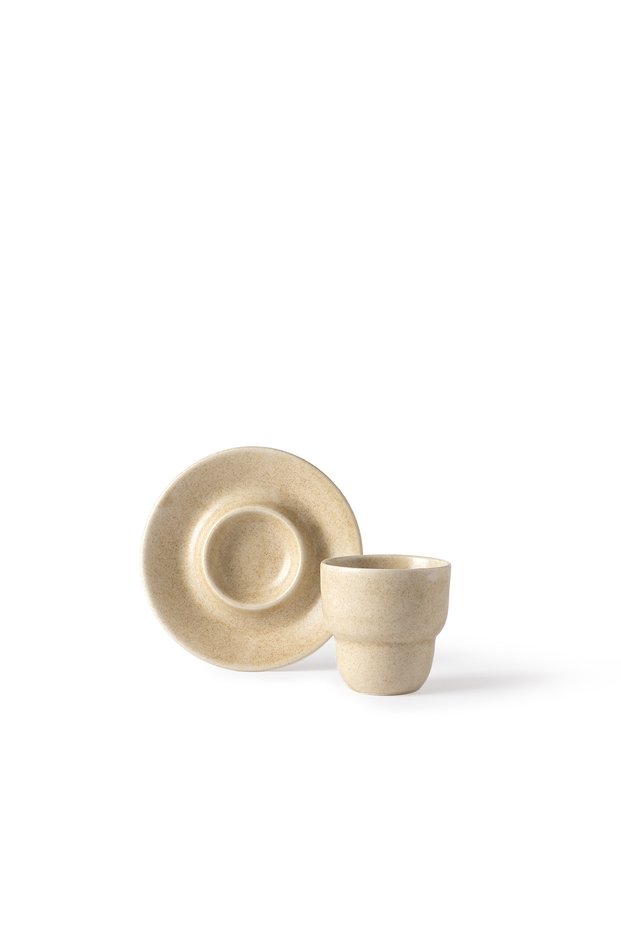 Rita nature 2-person 4-piece coffee cup set - beige - 90 ml