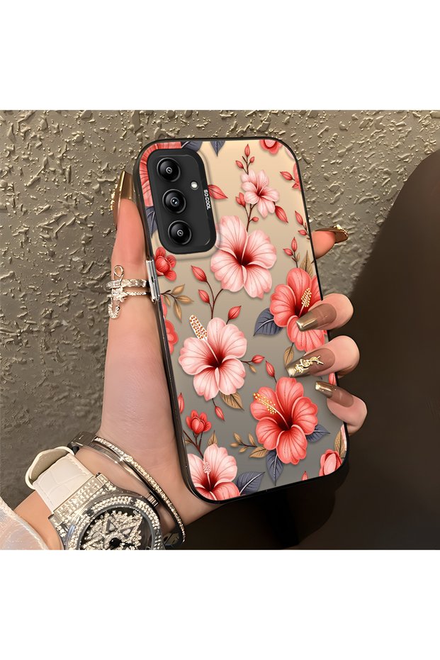 Samsung Galaxy A14 4G/5G Compatible Protective Case with a Large Floral Print, Offering Impact Protection.