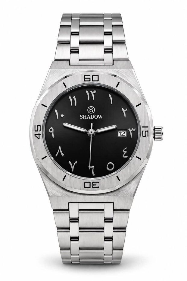 SULTAN SD1454-M Men's Analog Watch with Black Arabic Numeral Dial and Stainless Steel Bracelet