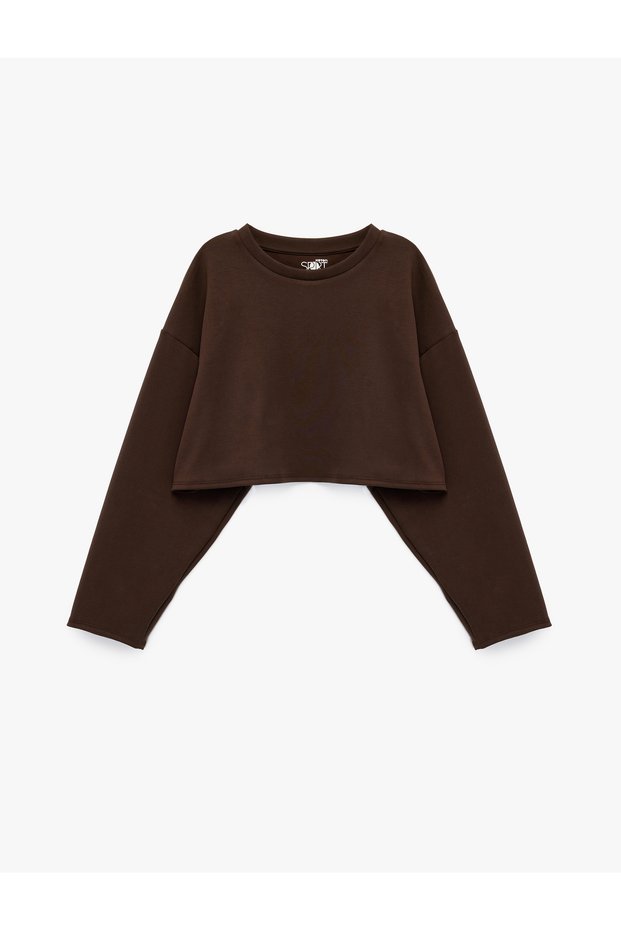 Comfortable Fit, Crew Neck, Long Sleeve, Sports Crop Sweatshirt.