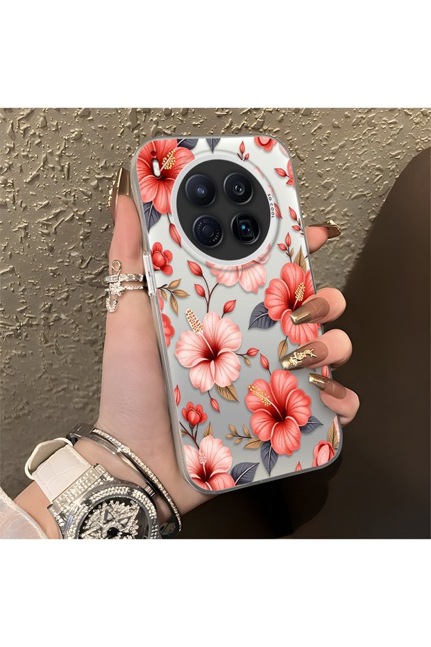 Tecno Camon 40 Premier Compatible Protective Case with a Large Floral Print, Offering Impact Protection.