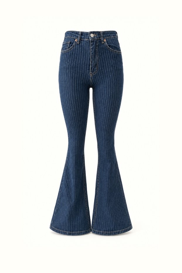 Premium Series Navy Blue Spanish Jeans with a Striped Pattern.
