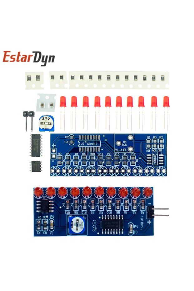 Type 1 Smart Electronics Kits NE555+CD4017 Light Water Flowing Light LED Module DIY Kit Learn electr