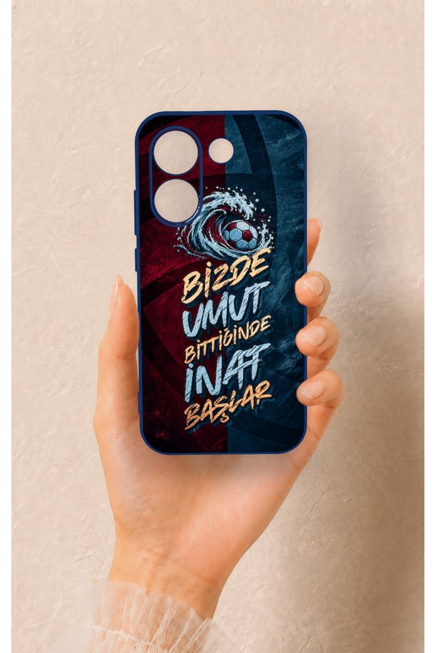 Wavy Burgundy and Blue Patterned Silicone Case Compatible with Poco X8 Pro.