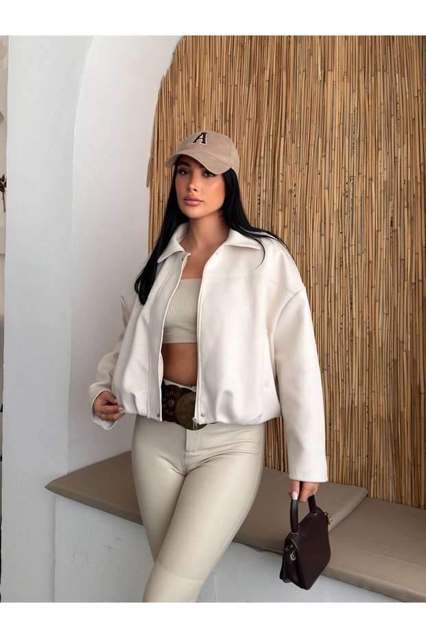 Suede Look Bomber Jacket