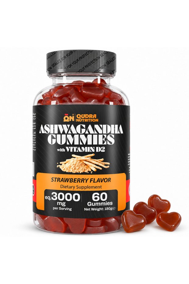 Ashw Extra Strength 3000mg with Vitamin D2, Strawberry, 60 Gummies
