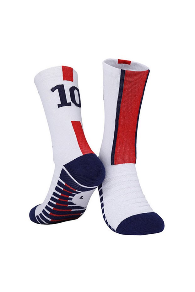 white red10 Professional Socks Club Soccer Football Game Breathable Tube Towel Thickened Non-slip Sp