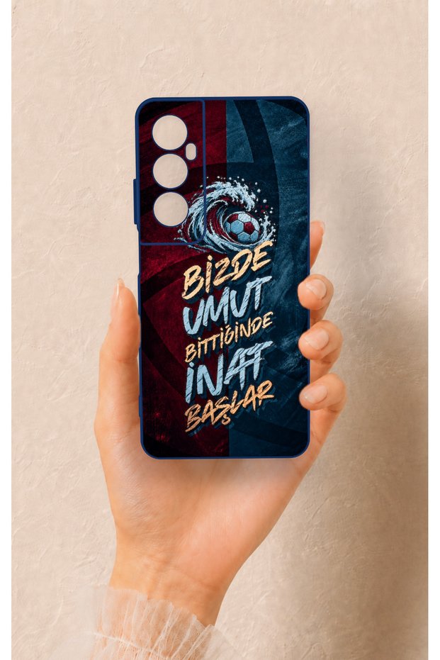 Realme C65 Compatible Wavy Burgundy and Blue Patterned Silicone Case.