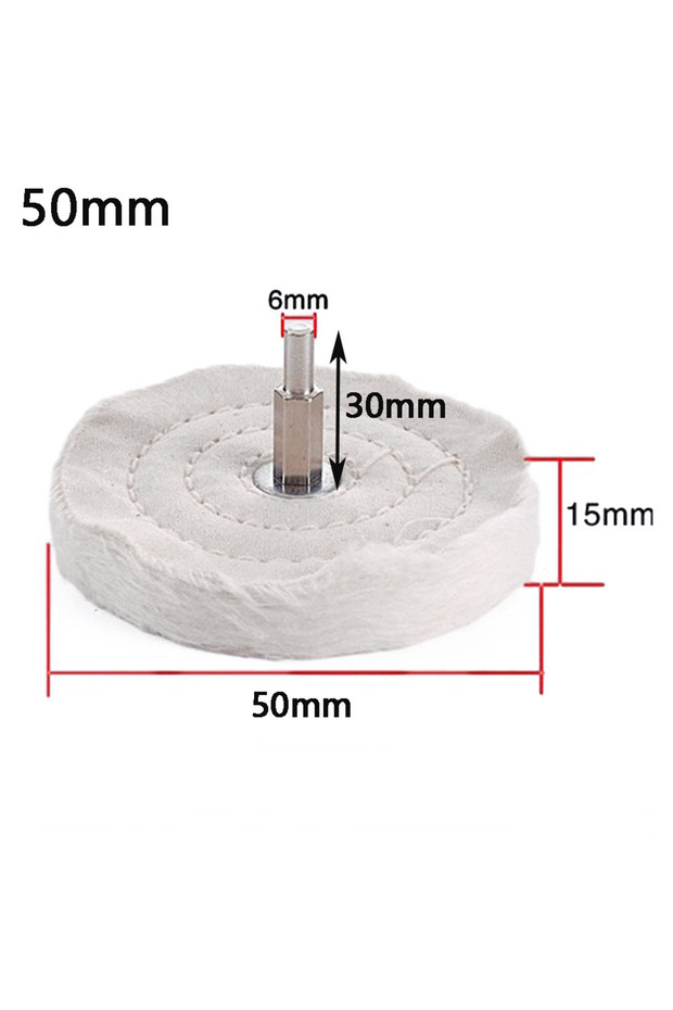 50mm 1pcs 50/65/75/100mm Cloth Polishing Mop Wheel Pad With 6mm Connecting Rod For Power/Battery Dri