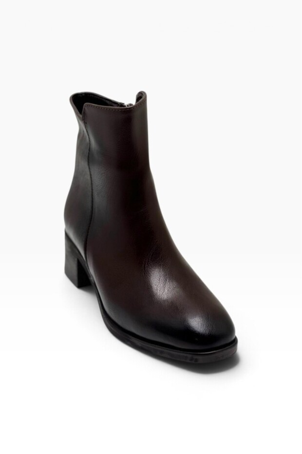 C-Shoes Sl1100-27 Women's Leather Ankle Boots with Thick Heels (5cm)