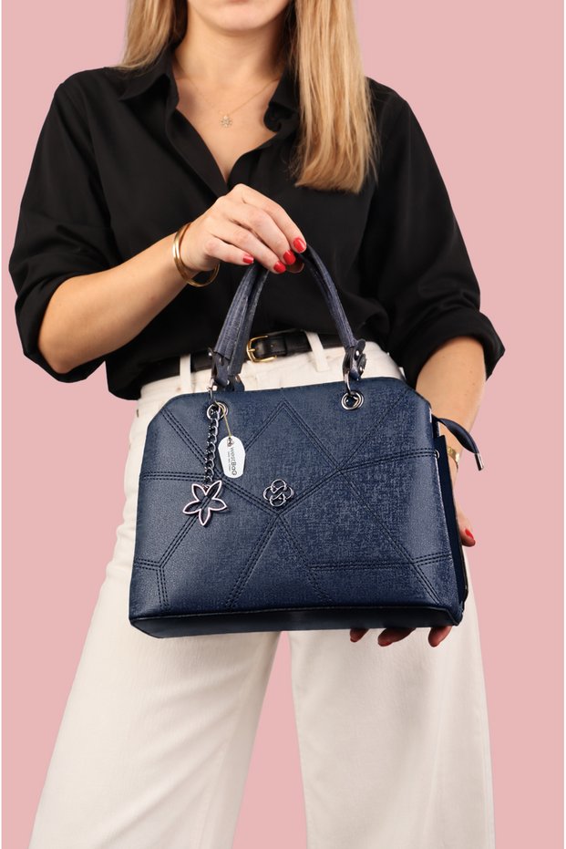 Women's Zendea Charm Detailed Handbag with Shoulder Strap.