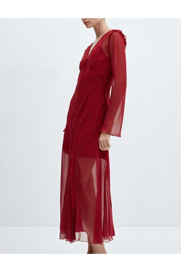 Rochie lunga, Rosu