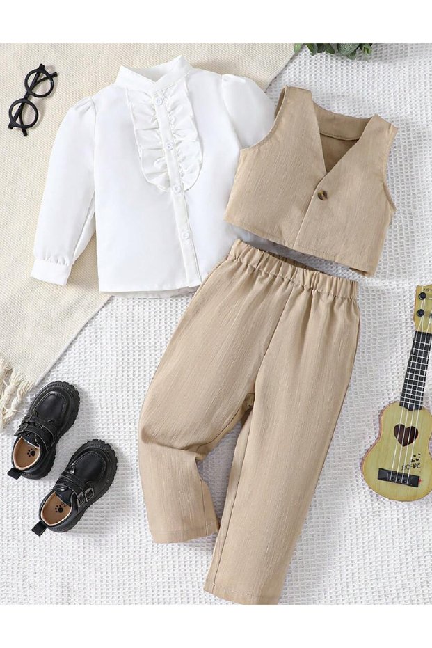 Suit, White/Beige
