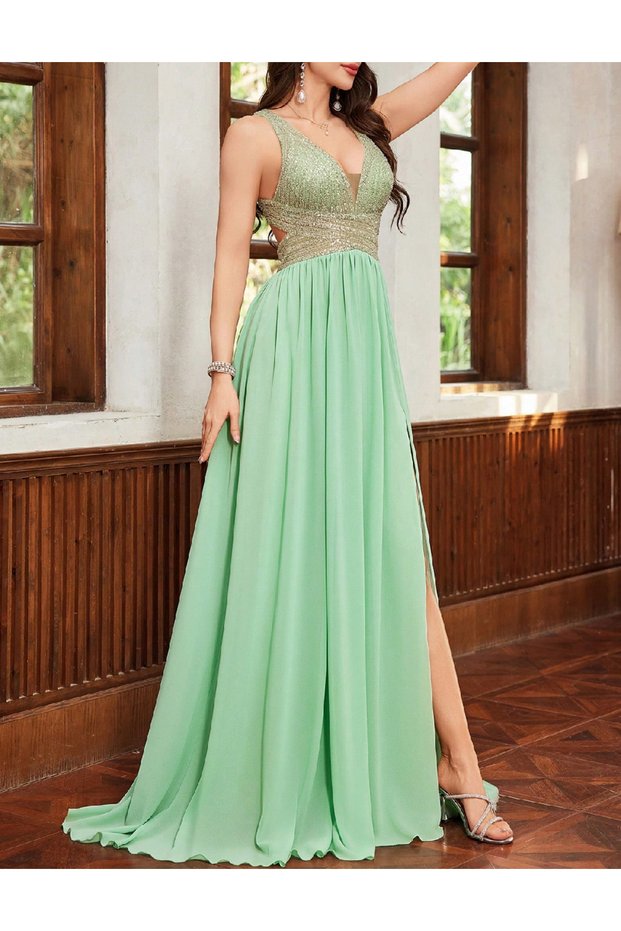 Rochie lunga, Verde