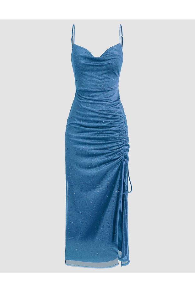 Rochie lunga, Albastru