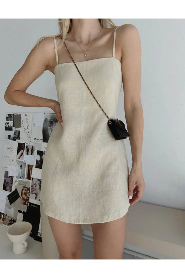 Rochie scurta, Crem