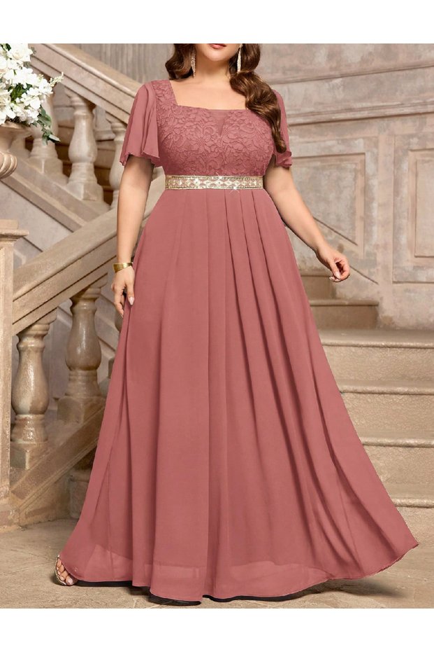 Rochie lunga, Roz pudra