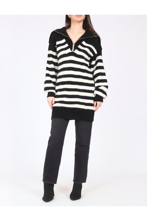 Pulover Oversize, Alb/Negru