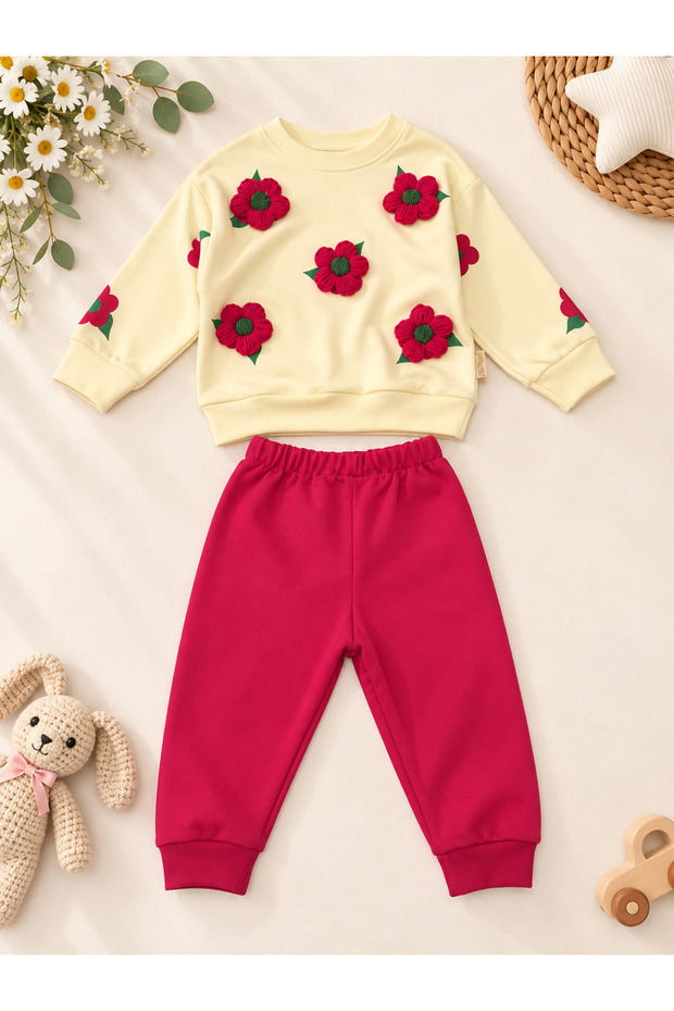 Baby Girl Cotton 2-Piece Set, Cotton Top and Bottom, All-Season.