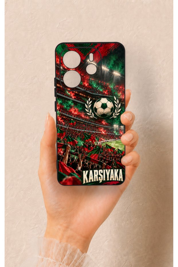 Redmi Note 14 4g Compatible Karşıyaka-Themed Patterned Silicone Case.