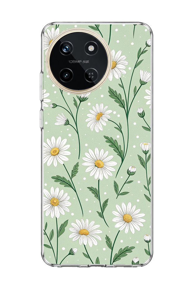 Realme 11 4g Compatible, Daisy Green Printed Transparent Phone Case.
