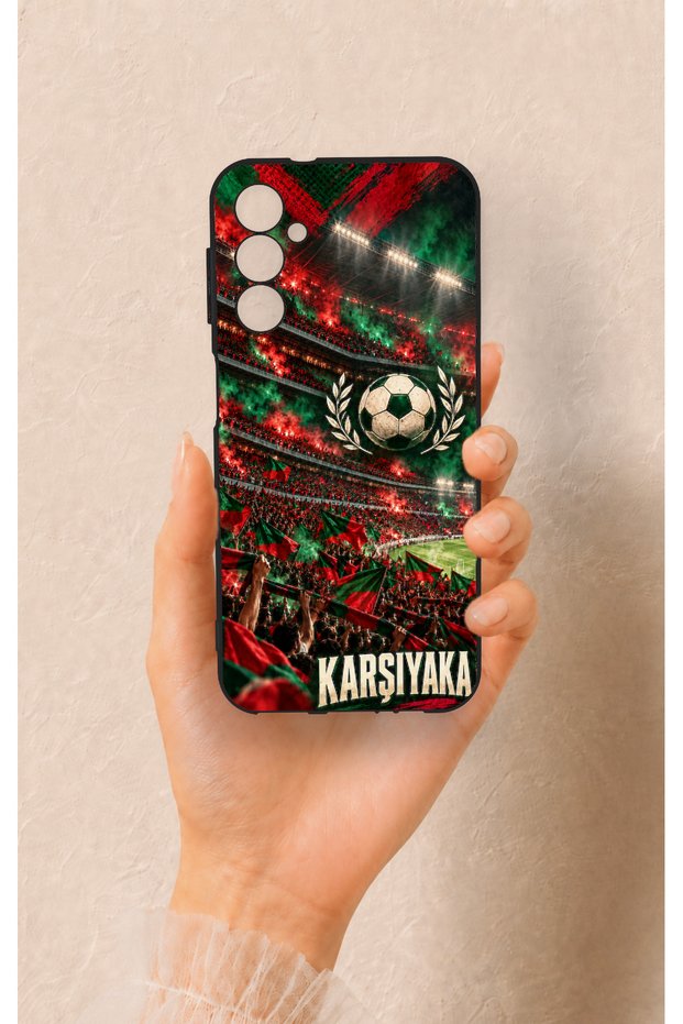 Samsung A14 Compatible Karşıyaka-Themed Patterned Silicone Case.