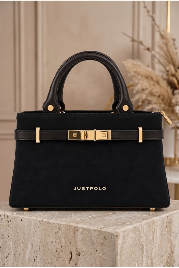 Women's Stylish Handbag and Shoulder Bag with Gold Buckle Detail.
