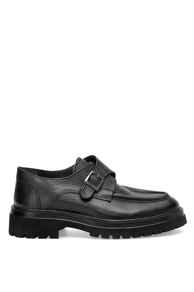 Elit Ryl70415 Men's Genuine Leather Casual Shoes, Black.